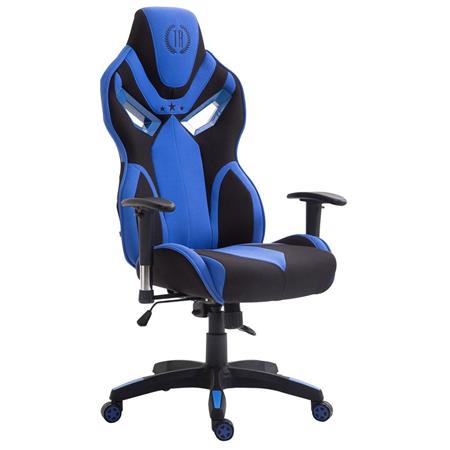 Sedia Gaming HAMIL TESSUTO, Design Sportivo, in Tessuto, colore Nero e Blu