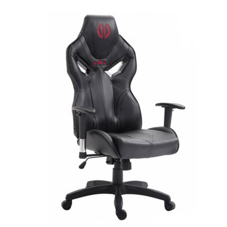 Sedia Gaming HAMIL, Design Sportivo, Rivestita in Pelle, colore Nero