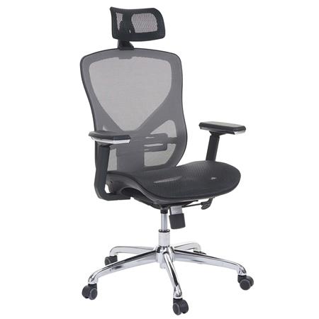 Sedia ergonomica LAMBI, Completamente Regolabile, Supporto Lombare, in color Nero/Grigio