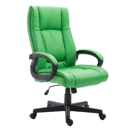 Poltrona da ufficio direzionale NINA, Comoda imbottitura, Schienale ergonomico, in Pelle color Verde