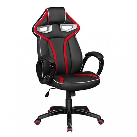 Sedia Gaming WIND PRO, Design Accattivante, Alta Qualitá, in Pelle, colore Nero/Rosso