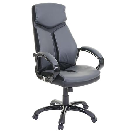 Sedia Ergonomica ODIN, Design Morderno e Originale, in Pelle e Tessuto colore Grigio