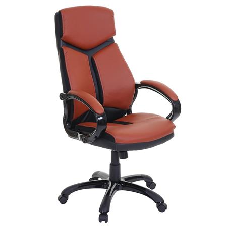 Sedia Ergonomica ODIN, Design Morderno e Originale, in Pelle e Tessuto colore Marrone
