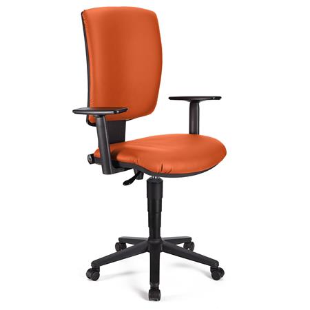 Sedia da Ufficio ATLAS PLUS PELLE, Schienale e Braccioli Regolabili, color Arancione