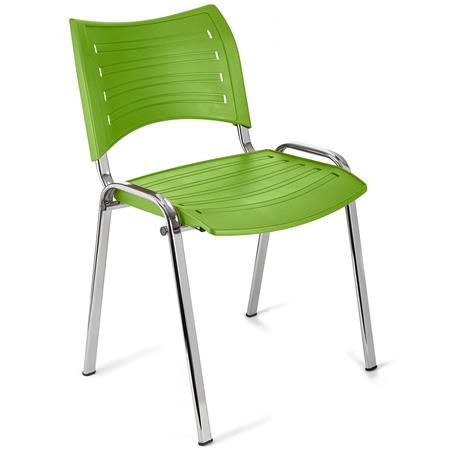Sedia per Sala Attesa ELVA, Pratica e impilabile, Ottima qualità, colore Verde e gambe Cromate