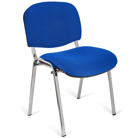 Sedia per Sala Attesa MOBY BASE, Impilabile, in Blu, gambe Cromate