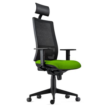 Sedia Ergonomica MARSA con Poggiatesta, Braccioli Regolabili e Supporto Lombare, in Verde