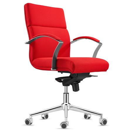 Sedia per Ufficio RABAT, Schienale Basso, in Tessuto Rosso, Meccanismo Basculante, Alta Qualità e Design