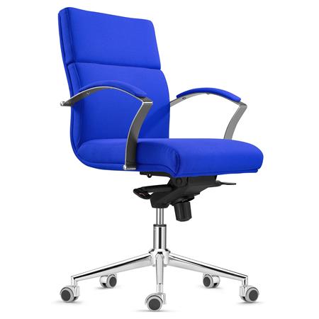 Sedia per Ufficio RABAT, Schienale Basso, in Tessuto Blu, Meccanismo Basculante, Alta Qualità e Design