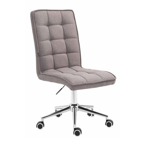 Sedia per Ufficio BASIR, Altezza Regolabile, Spessa Imbottitura, in Tessuto Grigio Chiaro