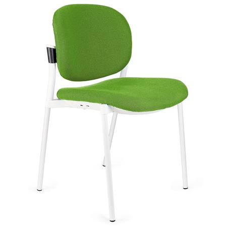 Sedia d'Attesa ERIC CON SCHIENALE IMBOTTITO, Comoda e Pratica, Impilabile, Colore Verde Lime