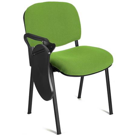 Sedia Conferenze MOBY con SCRITTOIO ribaltabile, Prezzo imbattibile, colore Verde Lime e gambe Nere