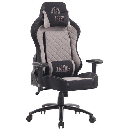 Sedia Gaming MAXIM, Design Esclusivo, Confortevole, Tessuto, Grigio