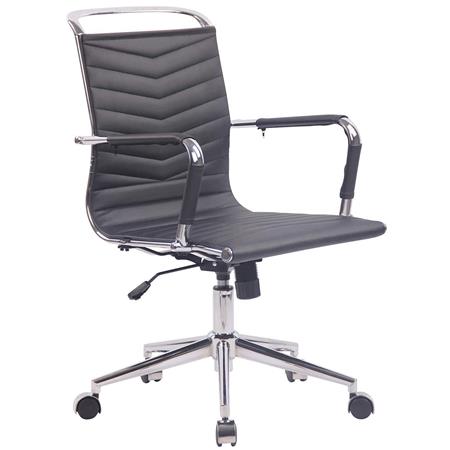 Sedia di Design SIGRID, Eleganti Cuciture a Vista, in Pelle, Nero