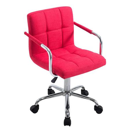 Sedia girevole BETTY, Imbottita, Struttura in Metallo, in Tessuto colore Rosso Fuoco