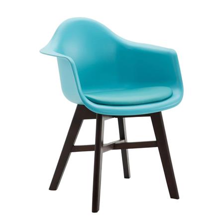 Sedia Attesa ROMAN, Stile Esclusivo, Gambe Legno Ebano, Seduta in color Azzurro