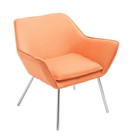 Poltroncina ALICE, Design Moderno, Seduta Imbottita in Tessuto Arancione