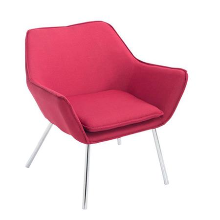 Poltroncina ALICE, Design Moderno, Seduta Imbottita in Tessuto Rosso