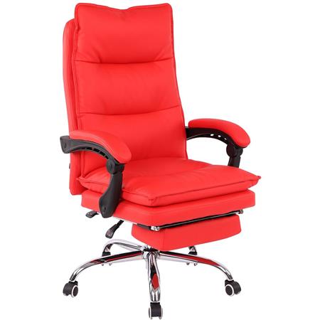 Poltrona da Ufficio MARIUS, Reclinabile, Confortevole, Pelle, Rosso