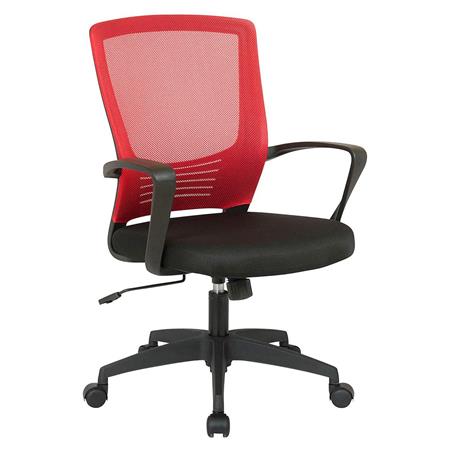 Sedia da Ufficio MALIBU, Design Moderno, in Rete Traspirante Rossa