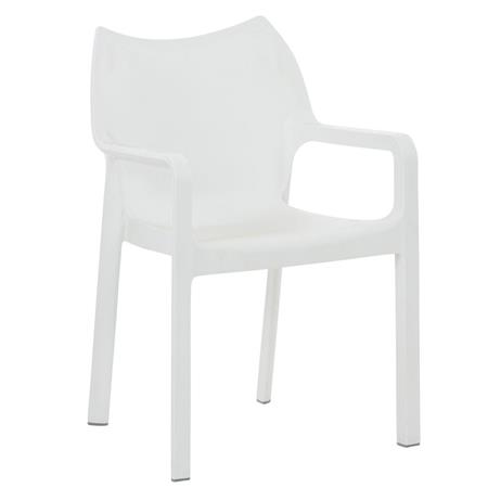 Sedia Ospiti SAMOS, Design Moderno, Impilabile, Fino 160 kg, Bianco