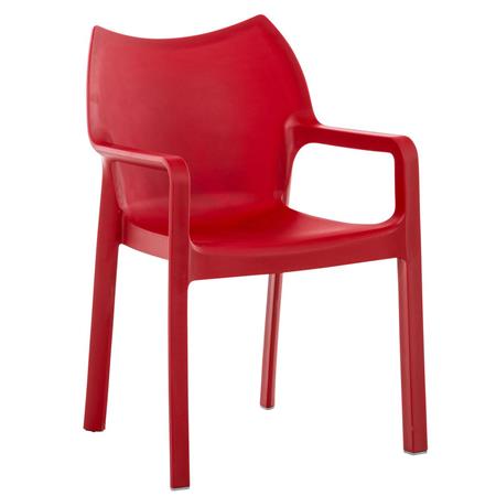Sedia Ospiti SAMOS, Design Moderno, Impilabile, Fino 160 kg, Rosso