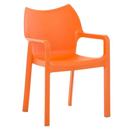Sedia Ospiti SAMOS, Design Moderno, Impilabile, Fino 160 kg, Arancione