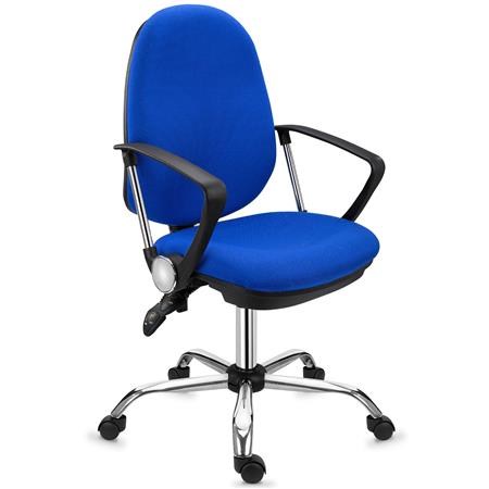 Sedia Ergonomica ROMA, Regolabile, Struttura e Base in Metallo, in Blu