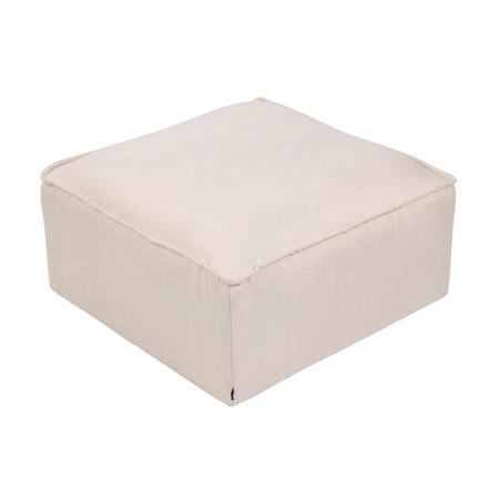 Pouf PRAIA, Imbottito e Multifunzione 60x60x30cm, in Tessuto Crema