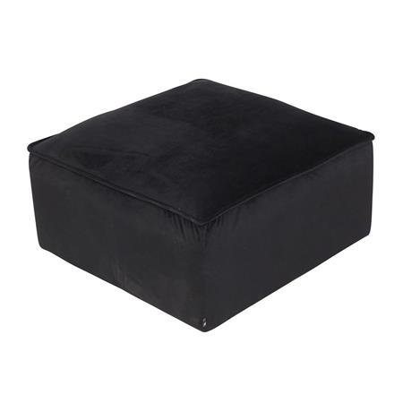 Pouf PRAIA, Imbottito e Multifunzione 60x60x30cm, in Velluto Nero