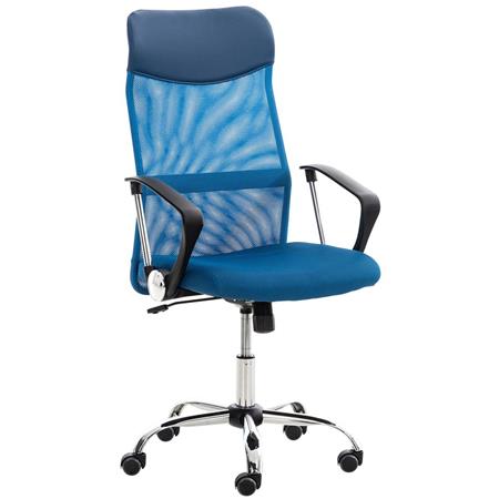 Sedia Ufficio ASPEN, Rete traspirante e sedile imbottito, Colore Blu