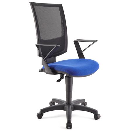 DEMO#  Sedia da Ufficio PANDORA, Schienale Regolabile, Imbottita, Tessuto Blu