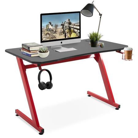 Scrivania per PC PLAYER, 120x65x74,5cm, in Metallo e Legno colore Rosso